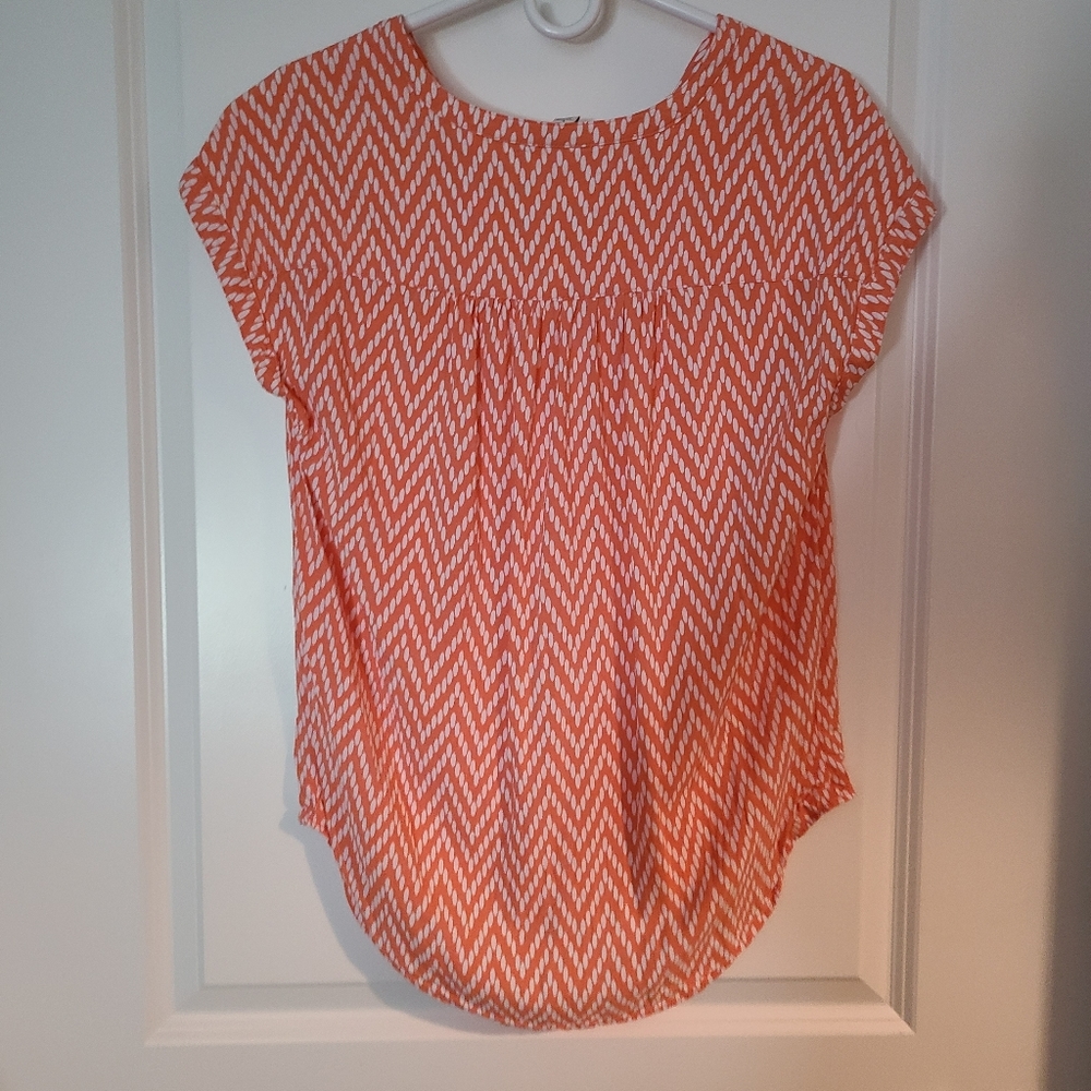 Coral or light orange Large tassel blouse - Picture 3 of 3
